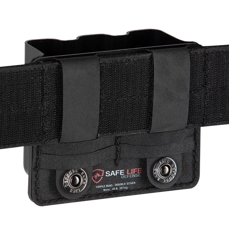 OUTBAGS USA Nylon Triple Magazine Pouch For Glock 17/19/22/23/31/33/38 - Made In USA, Black