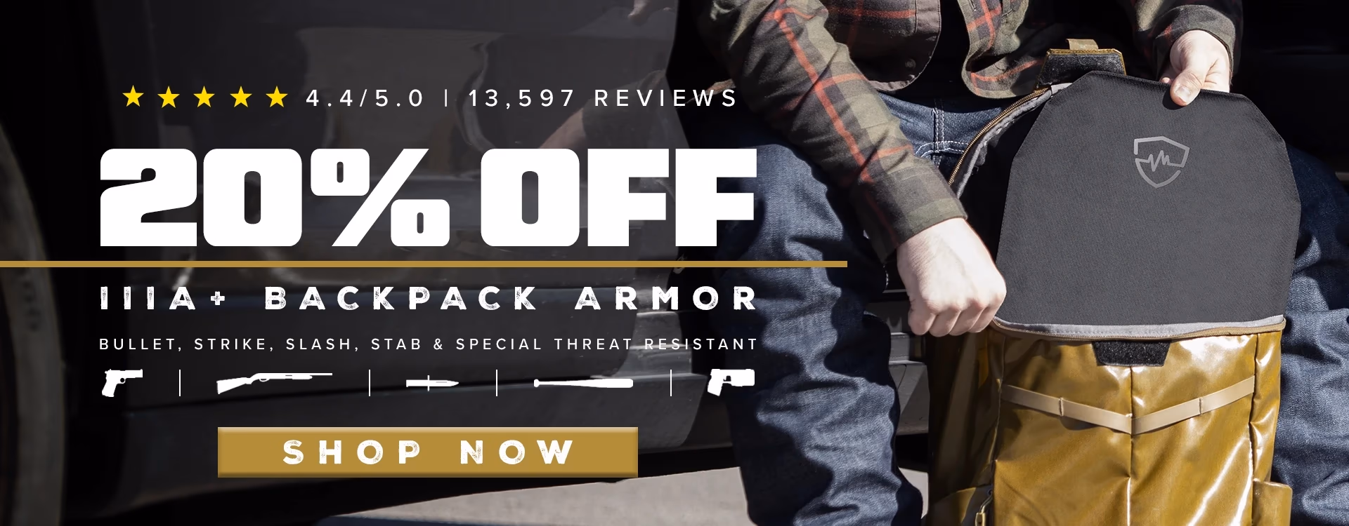 20% OFF IIIA+ Backpack Armor